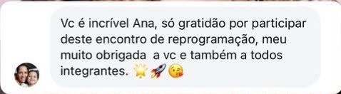 Print de depoimento de participante
